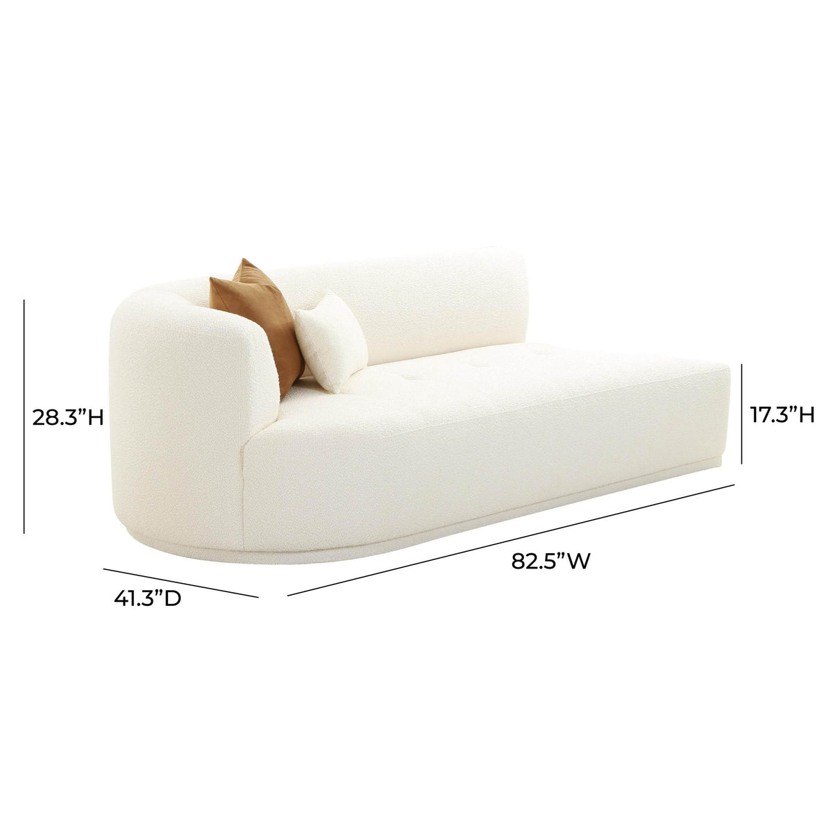 Fickle Cream Boucle Modular LAF Loveseat Sofas & Loveseats| TOV