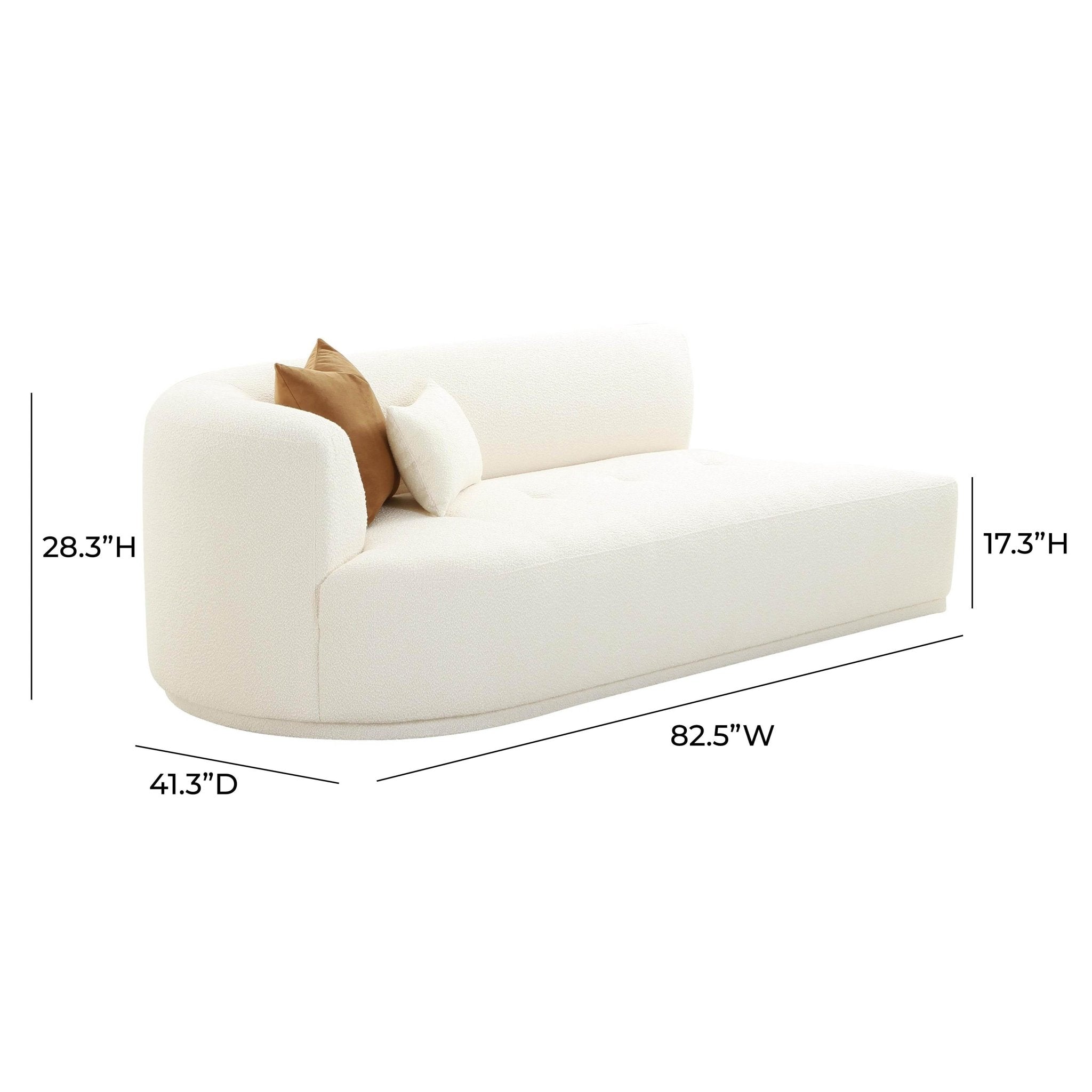 Fickle Cream Boucle Modular LAF Loveseat Sofas & Loveseats| TOV