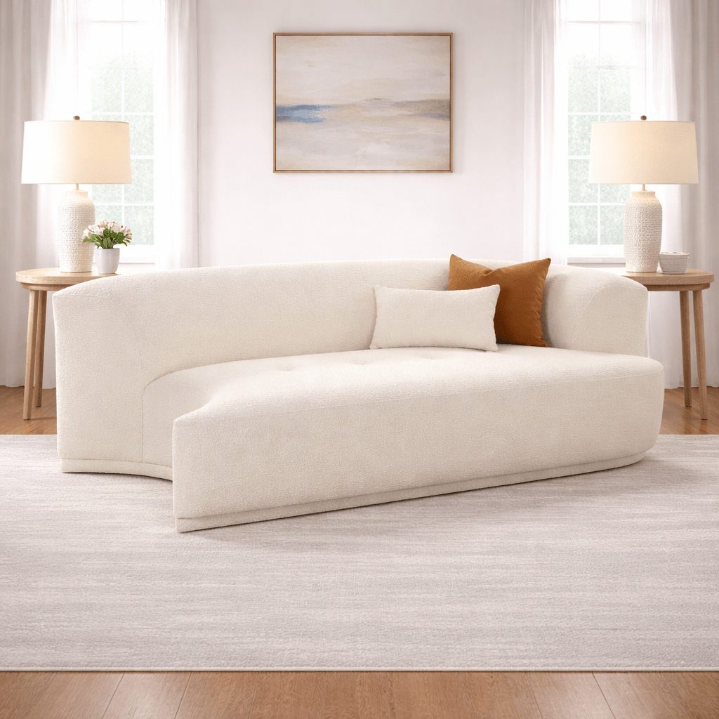 Fickle Cream Boucle Modular RAF Loveseat Sofas & Loveseats| TOV