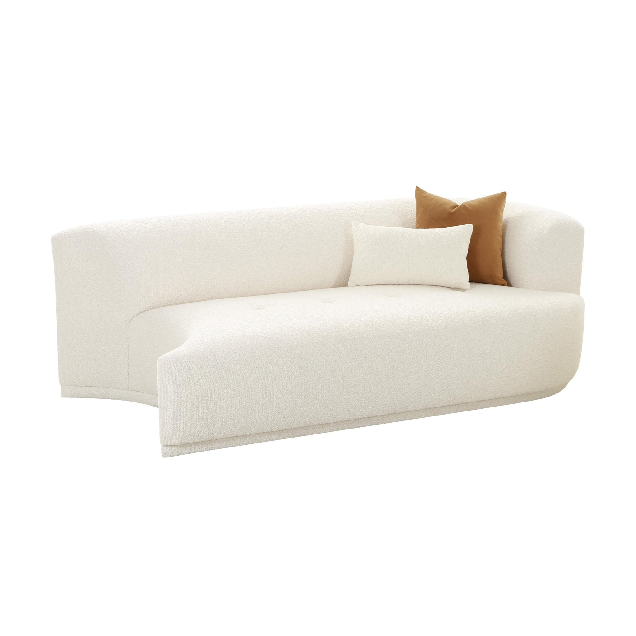 Fickle Cream Boucle Modular RAF Loveseat Sofas & Loveseats| TOV