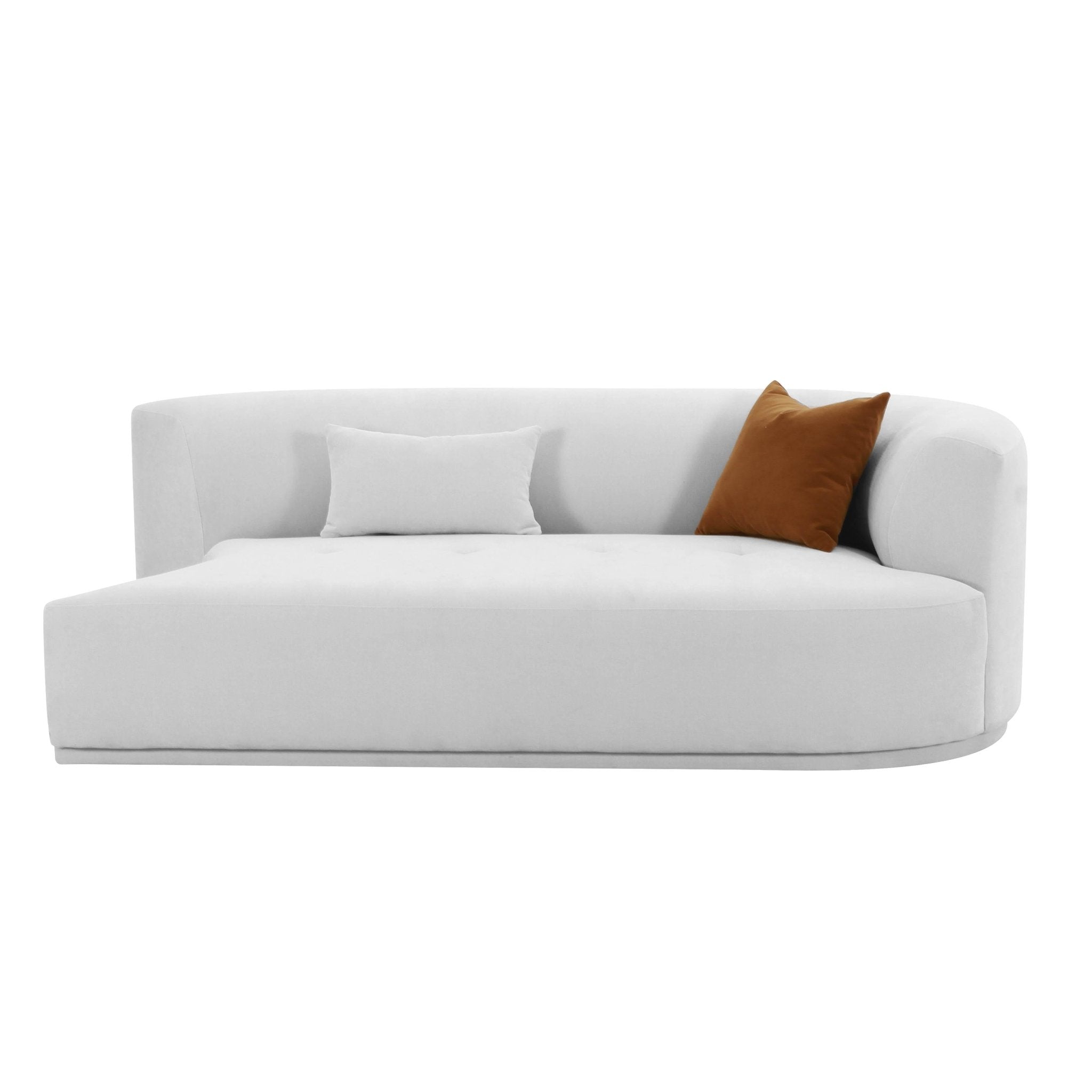 Fickle Grey Velvet Modular RAF Loveseat Sofas & Loveseats| TOV