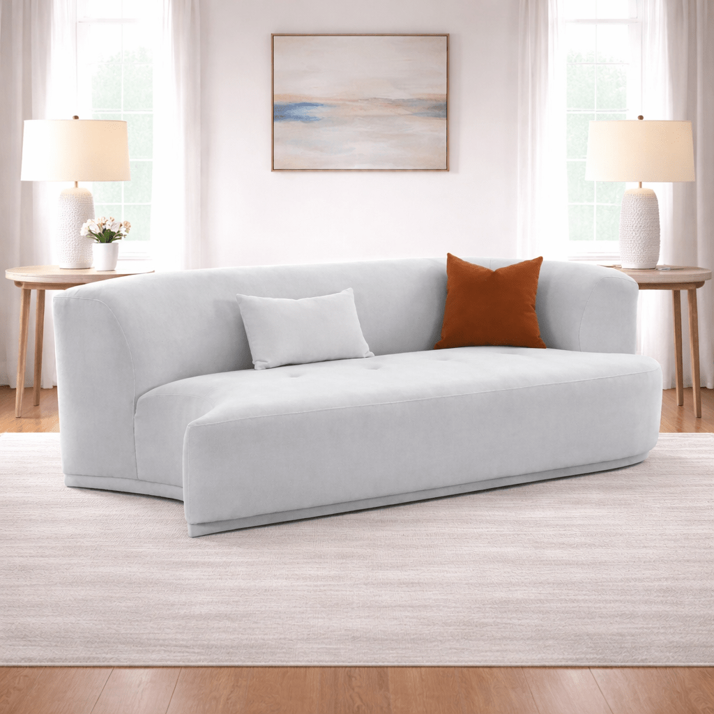 Fickle Grey Velvet Modular RAF Loveseat Sofas & Loveseats| TOV