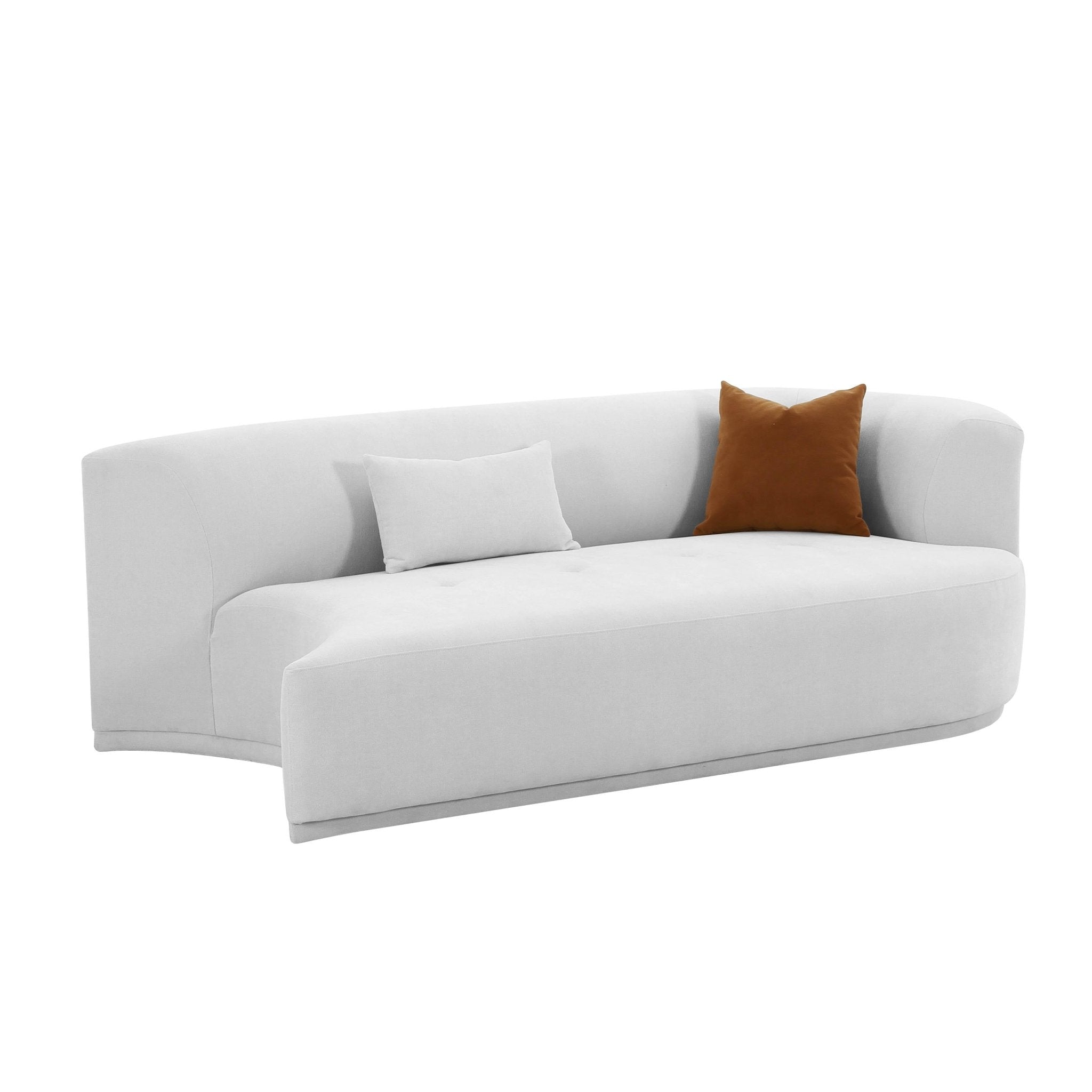 Fickle Grey Velvet Modular RAF Loveseat Sofas & Loveseats| TOV