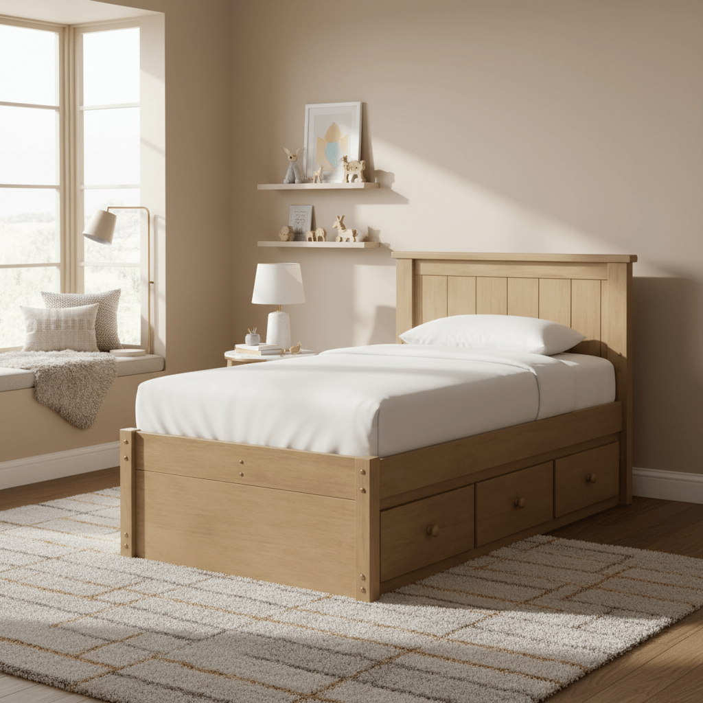 Fillmore Full Single Bed w/ 3 Drawer Storage Cabinets & Chests| Roots Furniture