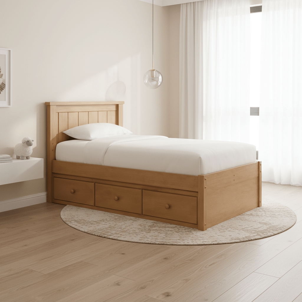 Fillmore Twin Single Bed w/ 3 Drawer Storage Cabinets & Chests| Roots Furniture