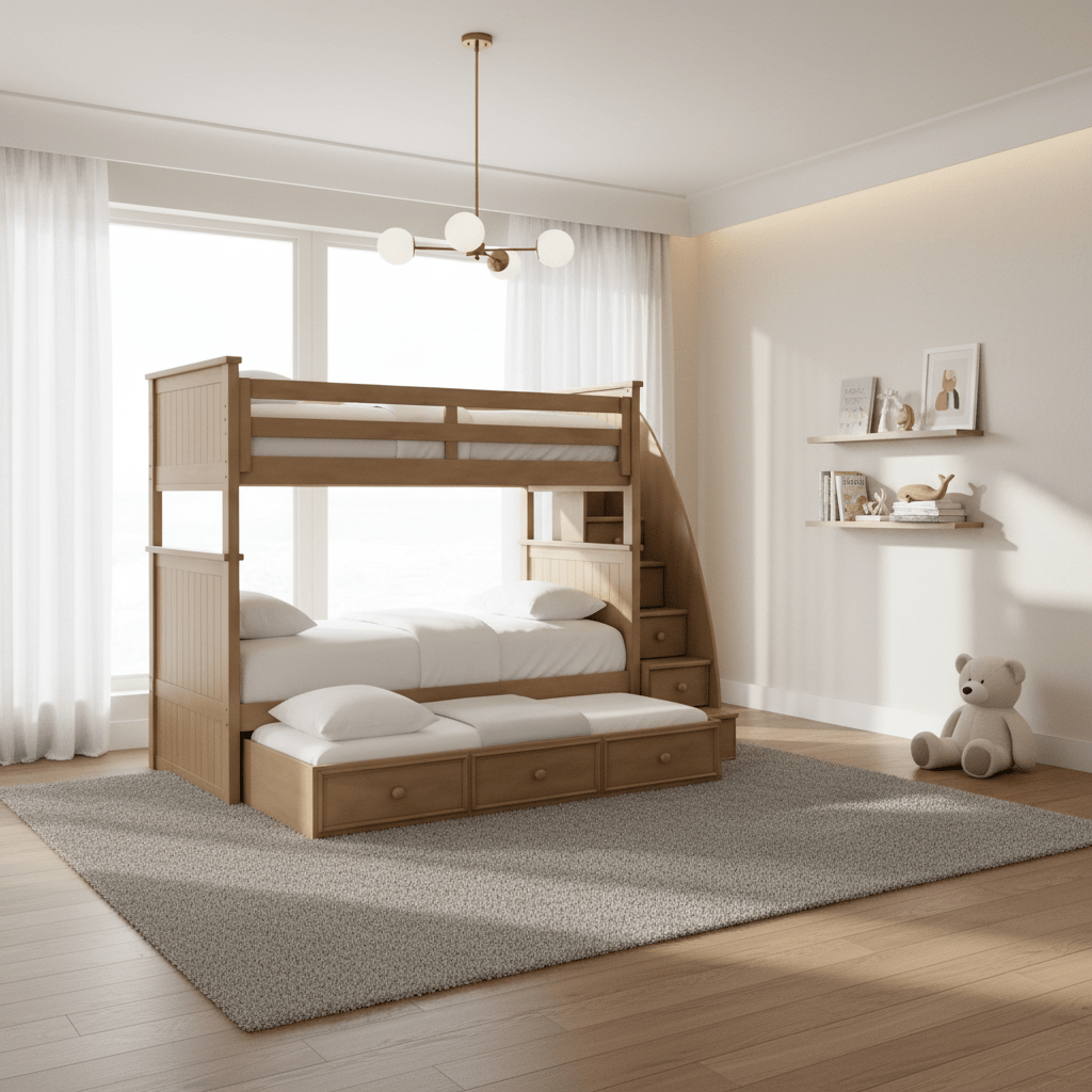 Fillmore Twin/Twin Bunk Bed w/Trundle Beds| Roots Furniture