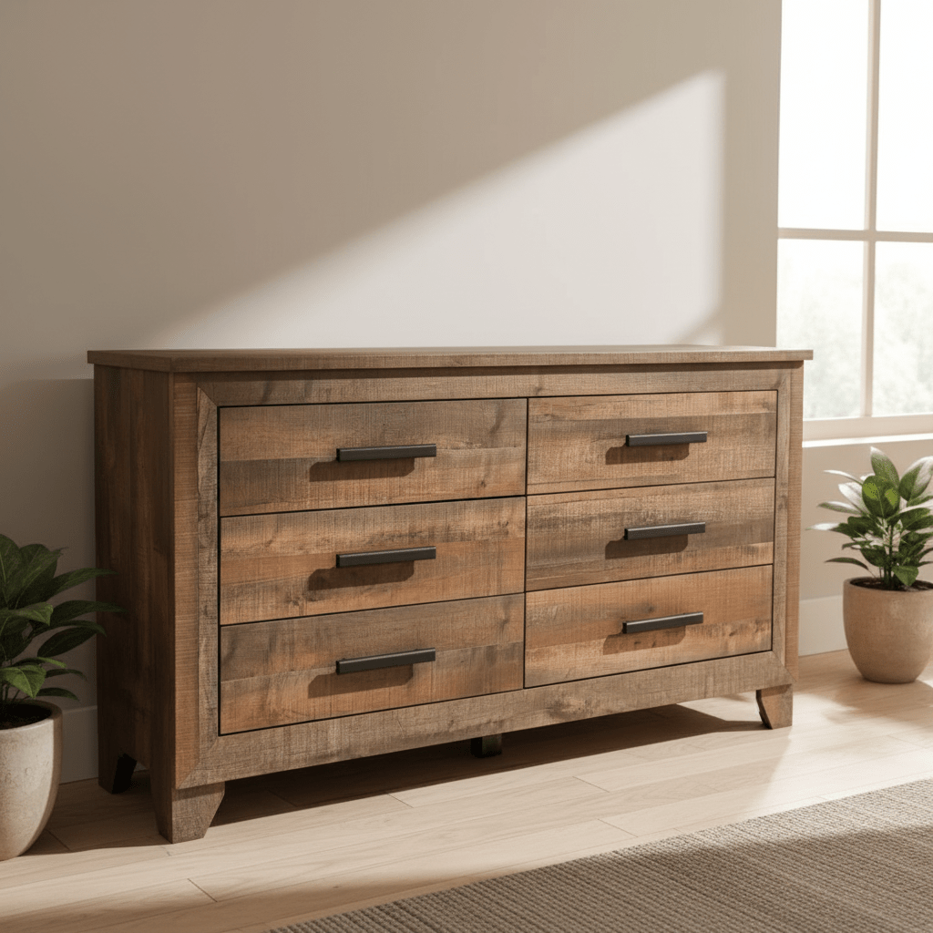 Finaria Six Drawer Dresser and Mirror Dressers| Ashley Homestore