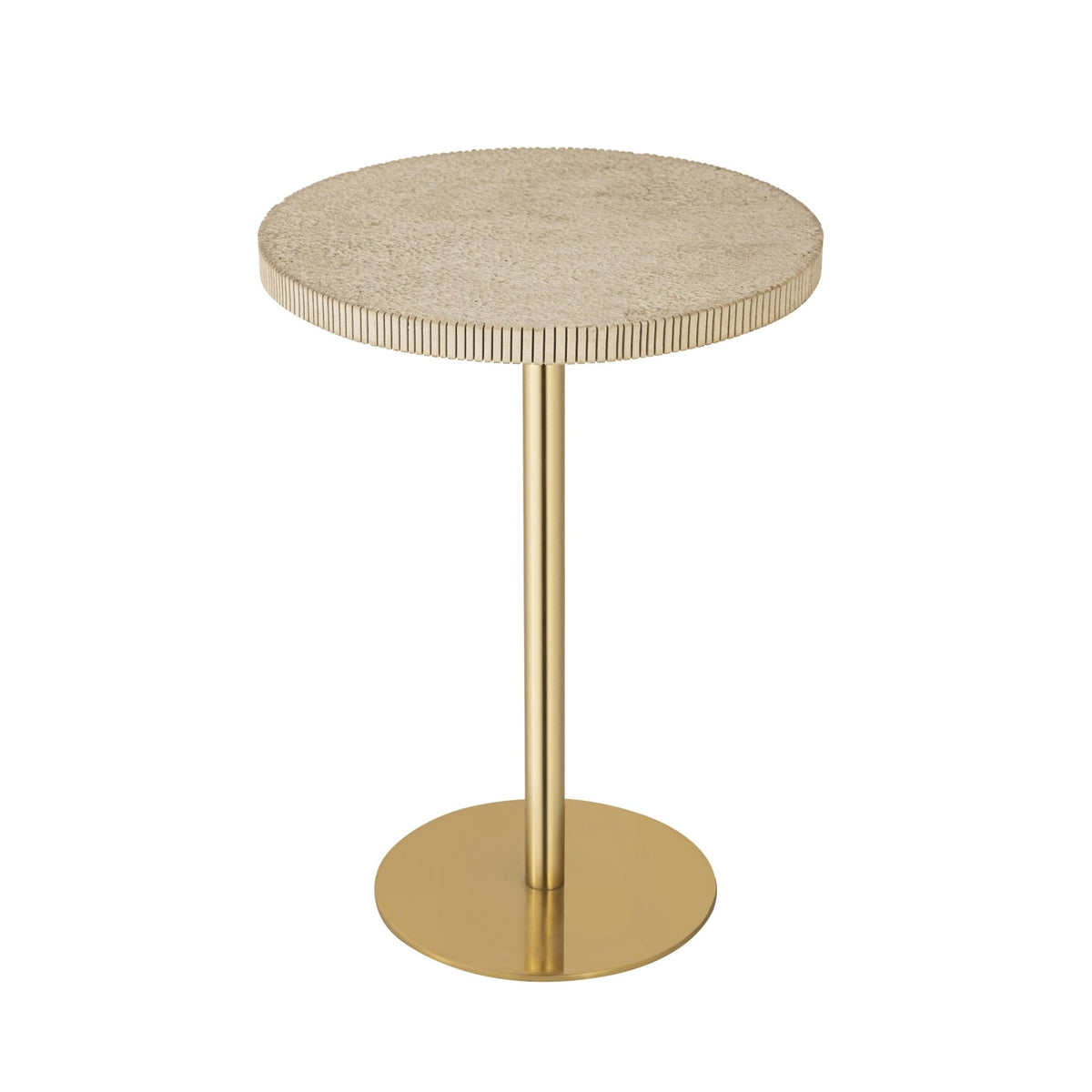 Fiona Gold Stone Side Table End Tables| TOV