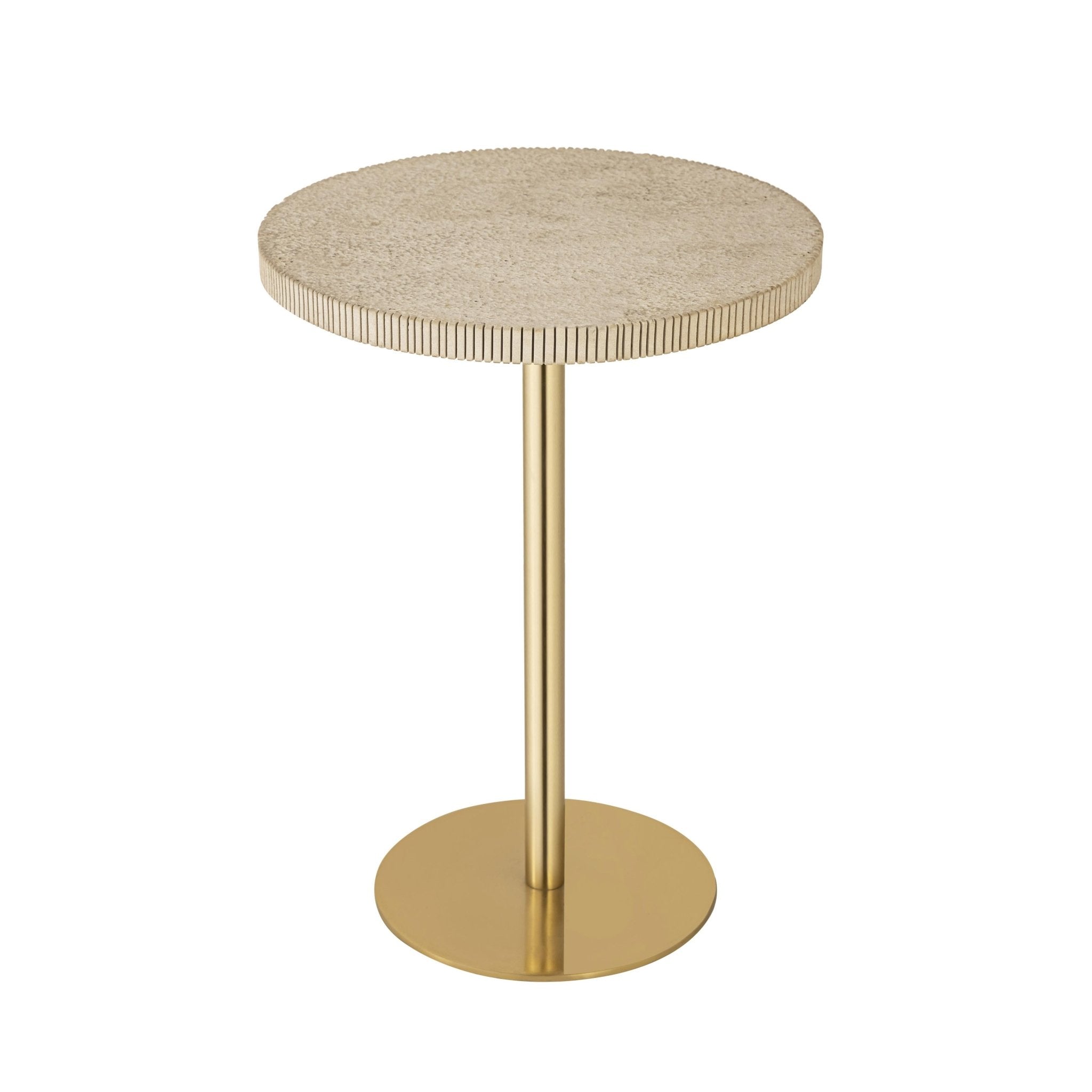 Fiona Gold Stone Side Table End Tables| TOV