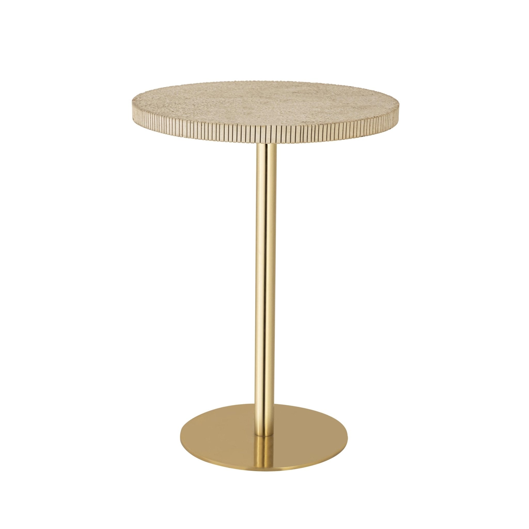 Fiona Gold Stone Side Table End Tables| TOV