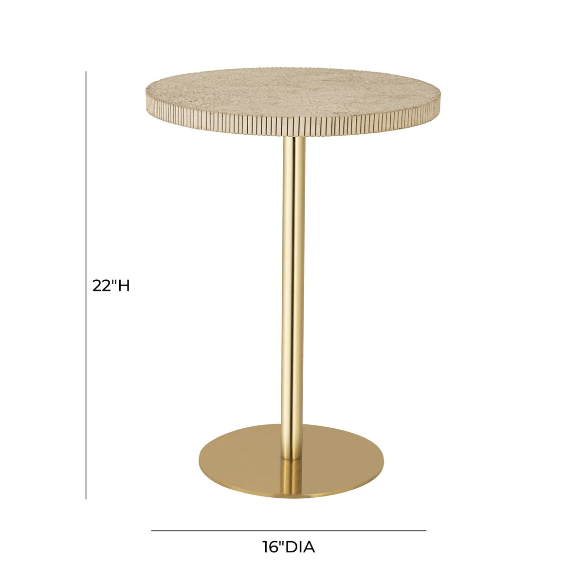 Fiona Gold Stone Side Table End Tables| TOV