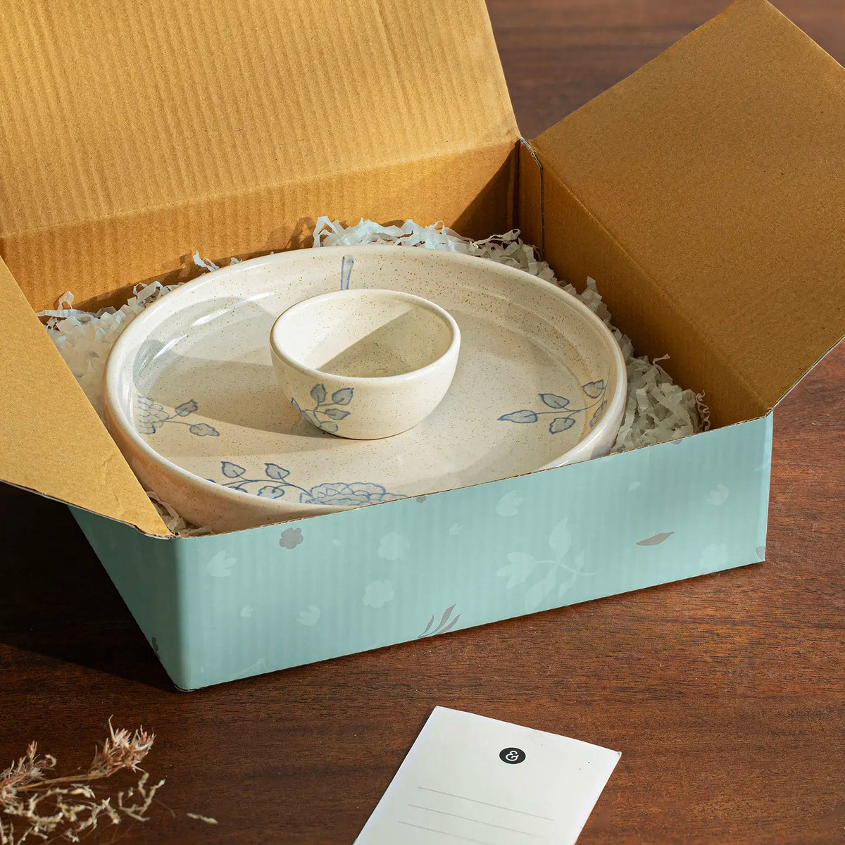 Fiore Ceramic Chip N Dip Box| Roots Furniture