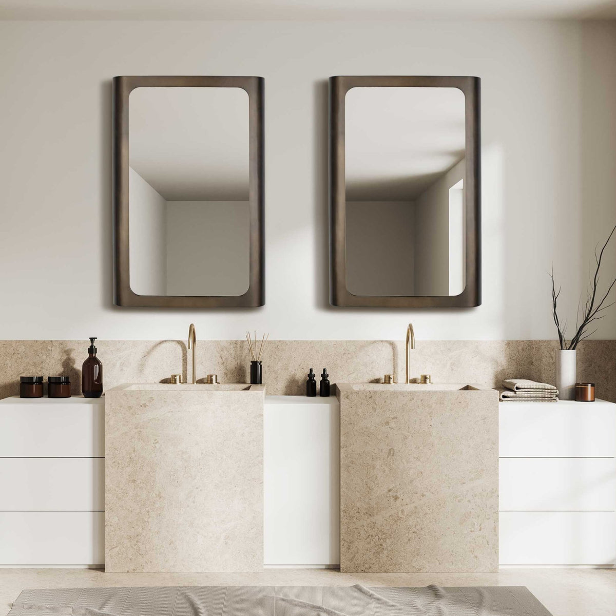Fischer Curved Edge Gold Bronze Mirror Mirrors| Uttermost