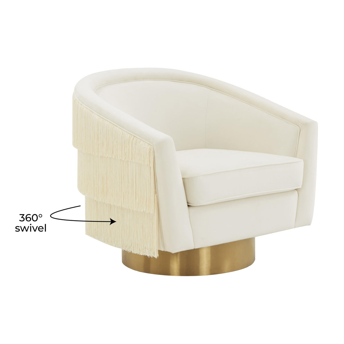 Flapper Cream Swivel Chair Chairs| TOV