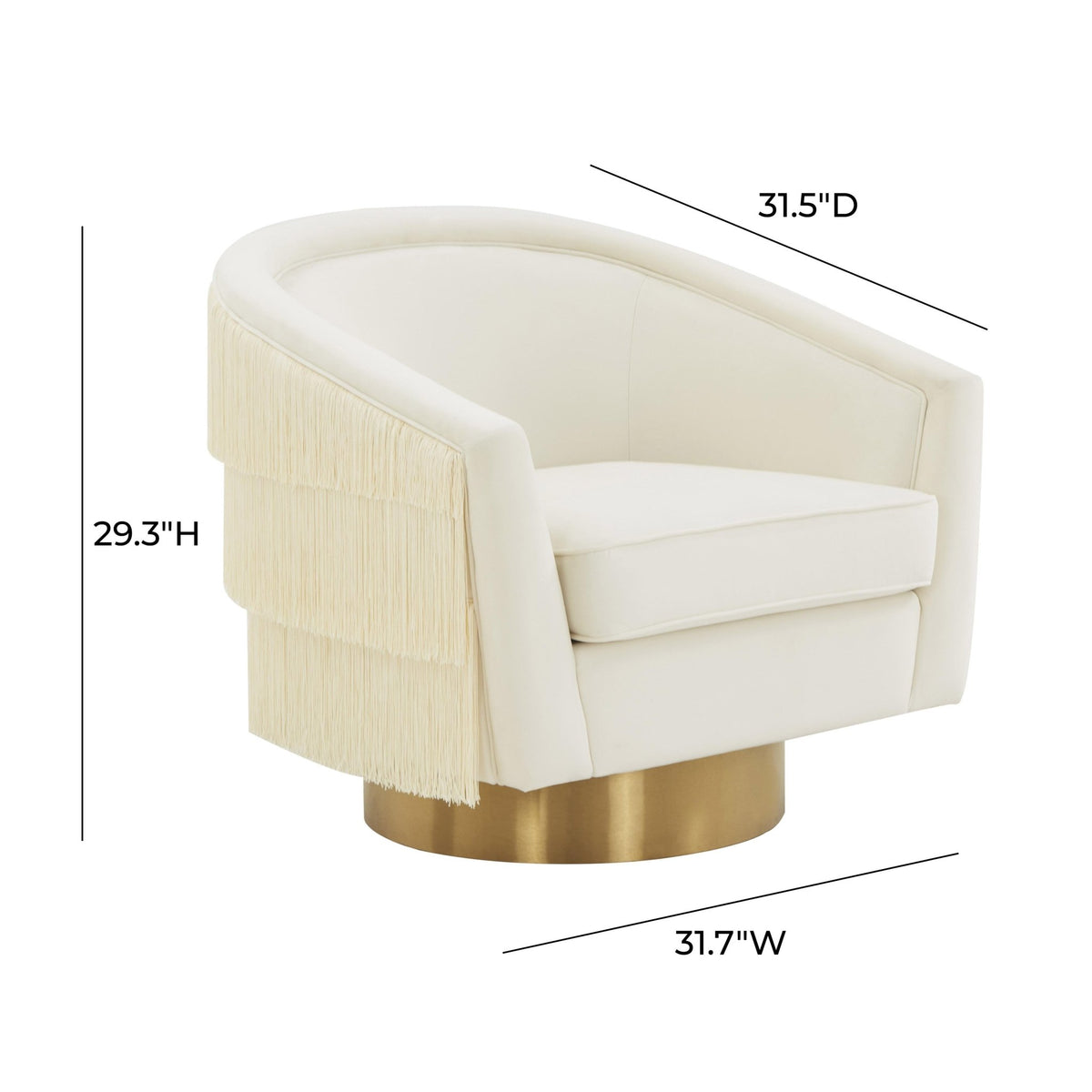 Flapper Cream Swivel Chair Chairs| TOV
