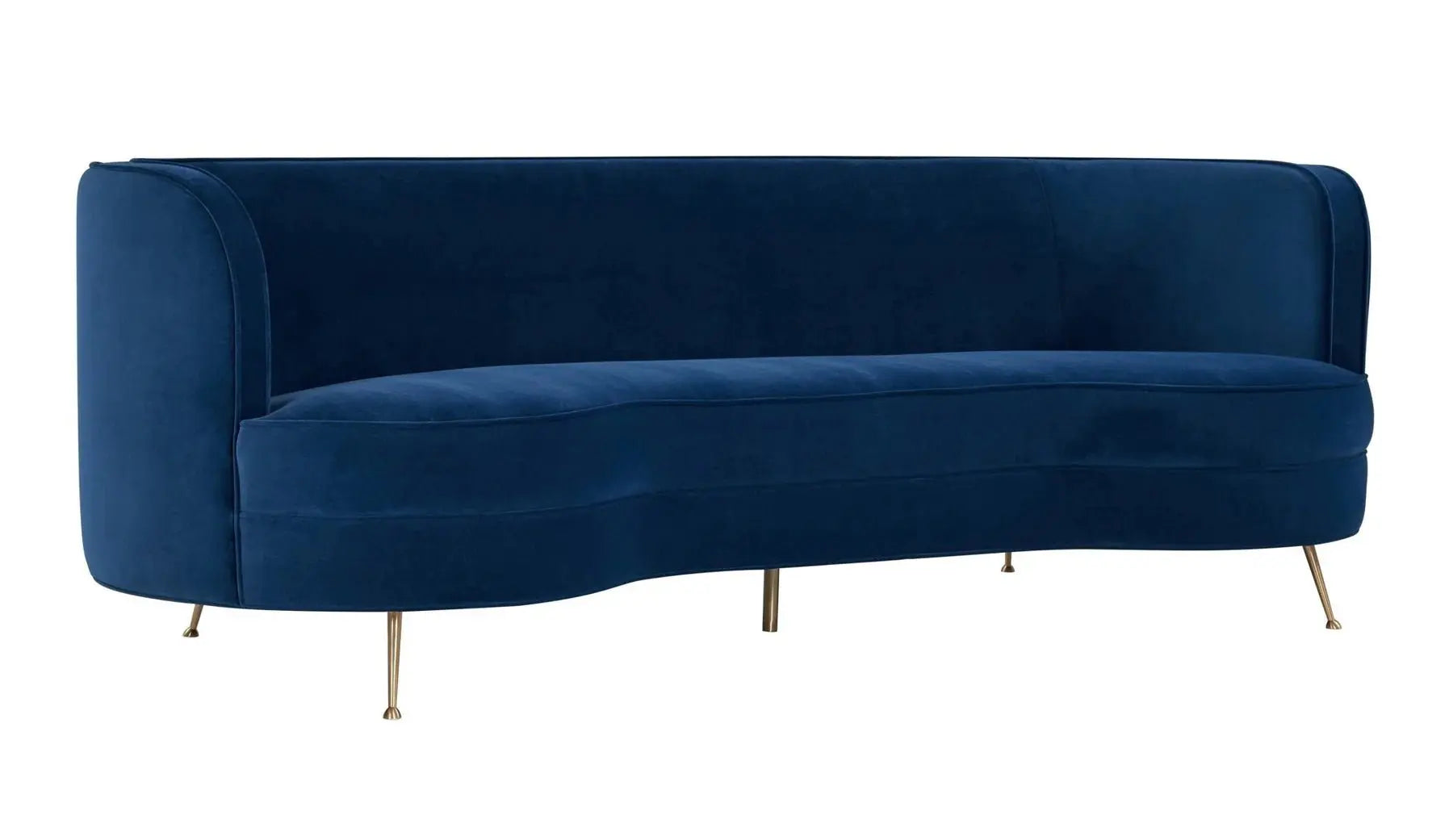 Flare Navy Velvet Sofa Sofas & Loveseats| TOV