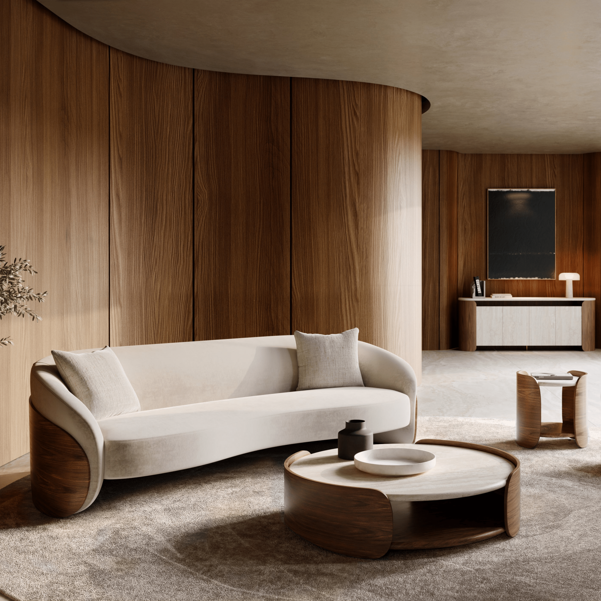 FLEUR WOOD BACK SOFA Sofas & Loveseats| Caracole