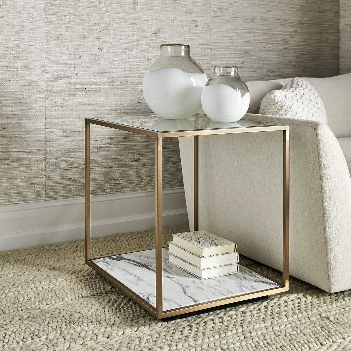 Floating Plane End Table - Marble/Brass Accent & End Tables| Uttermost