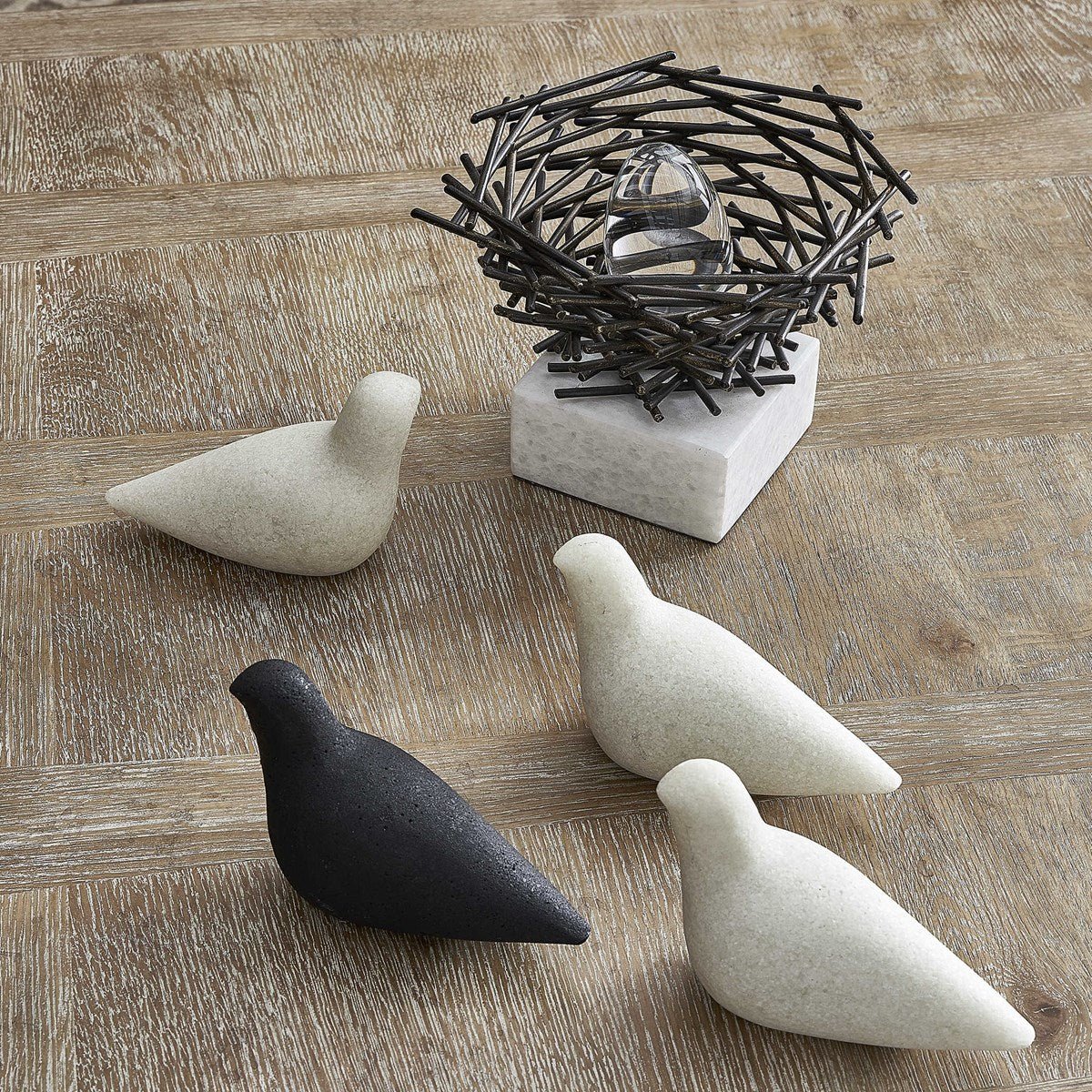 Flock Sculpture, S/4 Table Decors| Uttermost