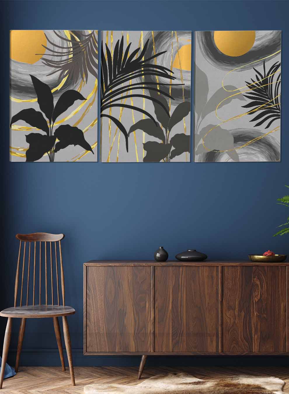 Floral Leaf Abstract Paintings(set of 3) Paintings & Pictures| LOWHA
