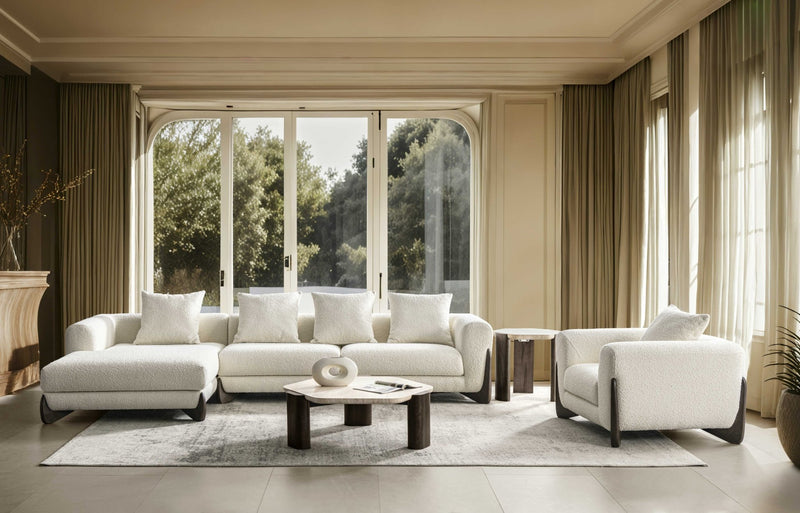 Floux White Left Chaise Sectional - Al Rugaib Furniture