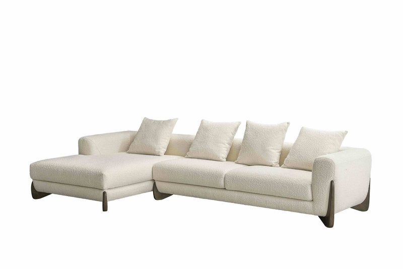 Floux White Left Chaise Sectional - Al Rugaib Furniture