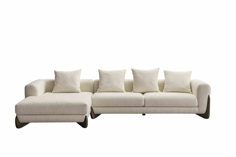 Floux White Left Chaise Sectional - Al Rugaib Furniture