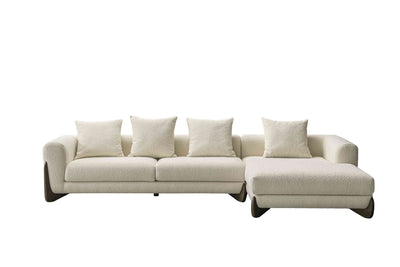 Floux White Right Chaise Sectional - Al Rugaib Furniture