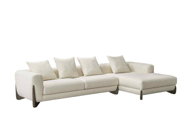 Floux White Right Chaise Sectional - Al Rugaib Furniture