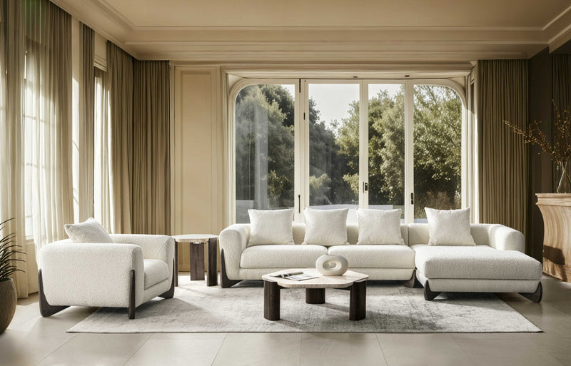 Floux White Right Chaise Sectional - Al Rugaib Furniture