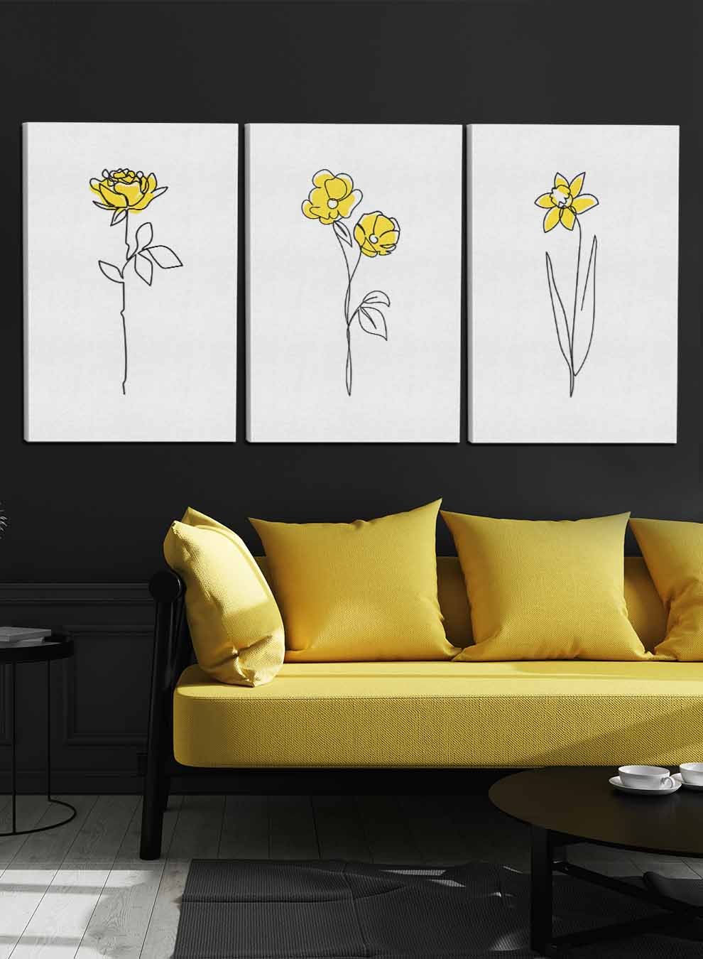 Flowers Paintings(set of 3) Paintings & Pictures| LOWHA