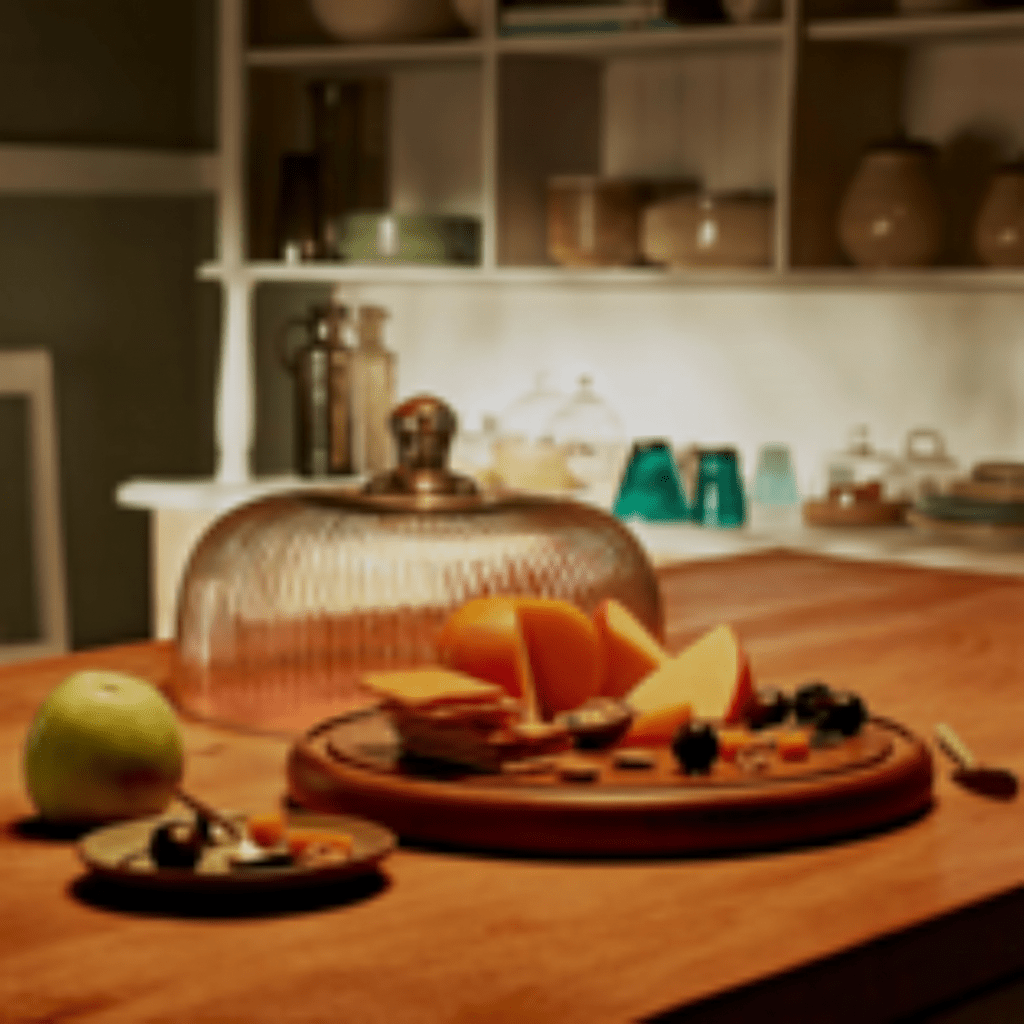 Fluted Glass Cloche With Wooden Base Tray| Roots Furniture