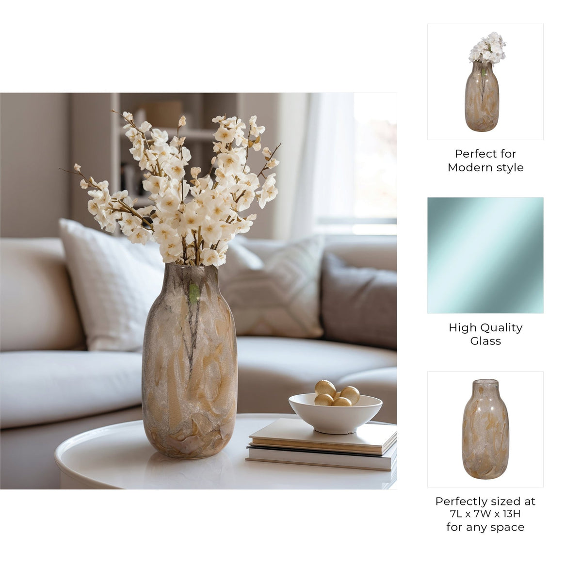 FOLEY NATURAL GLASS VASE Vases and Jars| Sagebrook Home