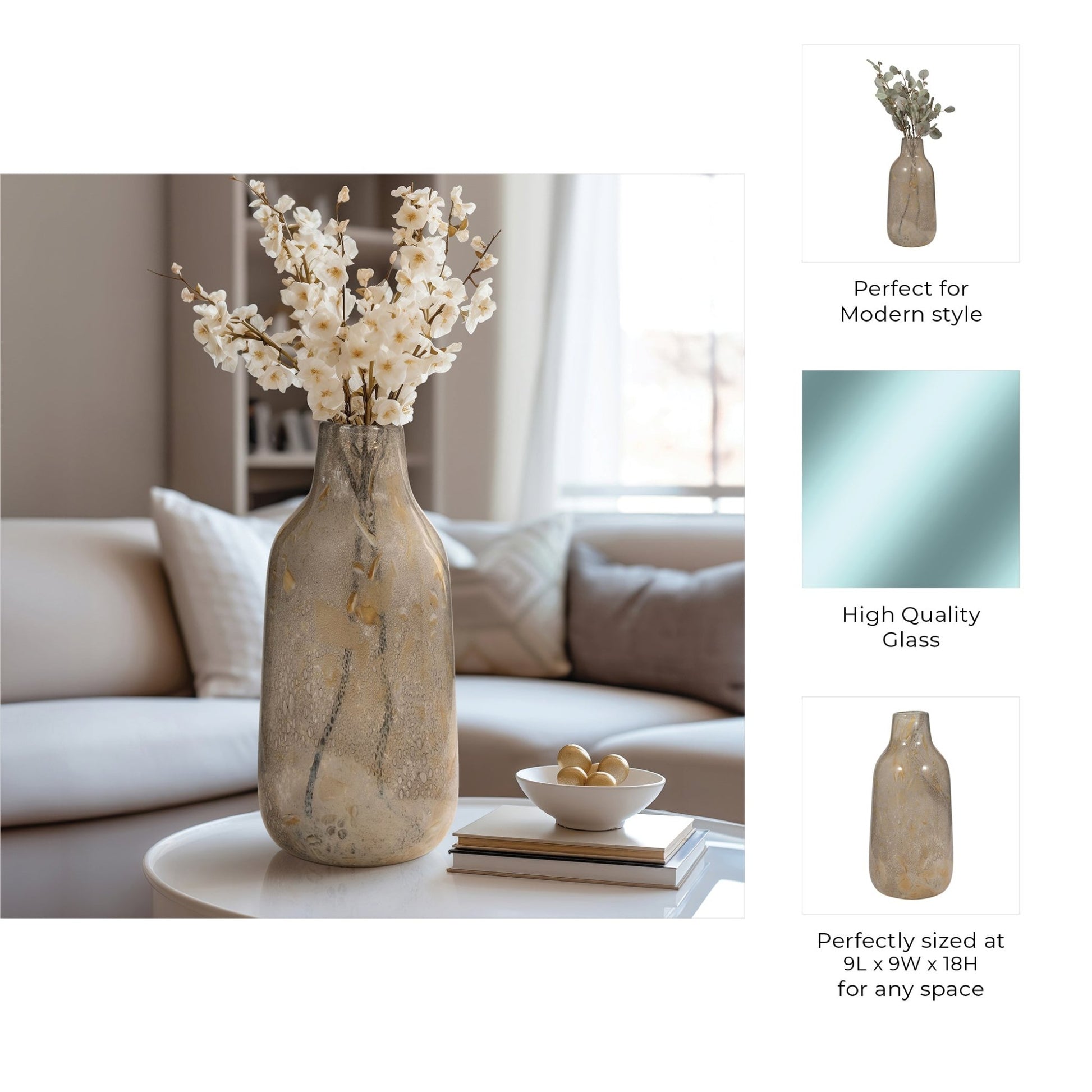 FOLEY NATURAL GLASS VASE Vases and Jars| Sagebrook Home