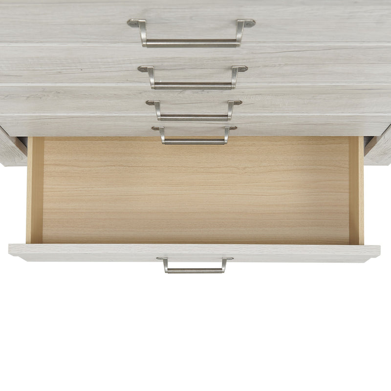 Fort Worth 5 - Drawer Chest in White (Sturdy Act) - Al Rugaib Furniture