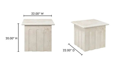 Forum Side Table Cream Marble - Al Rugaib Furniture