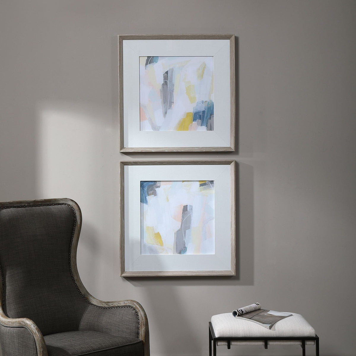 Fractal Pastel Framed Prints, S/2 Paintings & Pictures| Uttermost