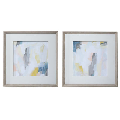 Fractal Pastel Framed Prints, S/2 - Al Rugaib Furniture