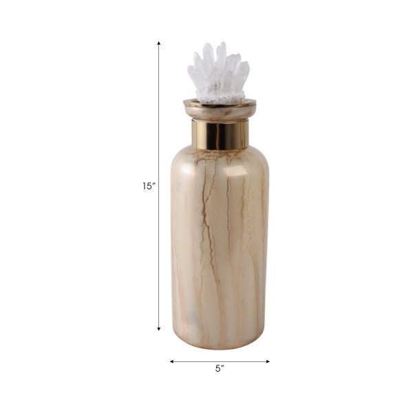 Frances Quartz Crystal Cluster Glass Bot Vases and Jars| Sagebrook Home