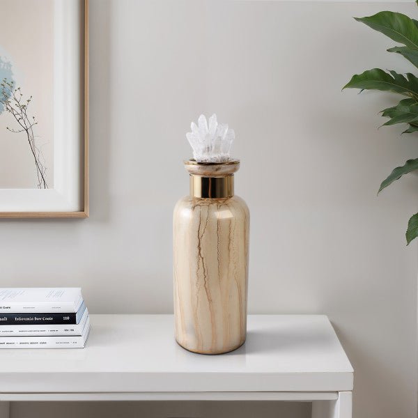 Frances Quartz Crystal Cluster Glass Bot Vases and Jars| Sagebrook Home