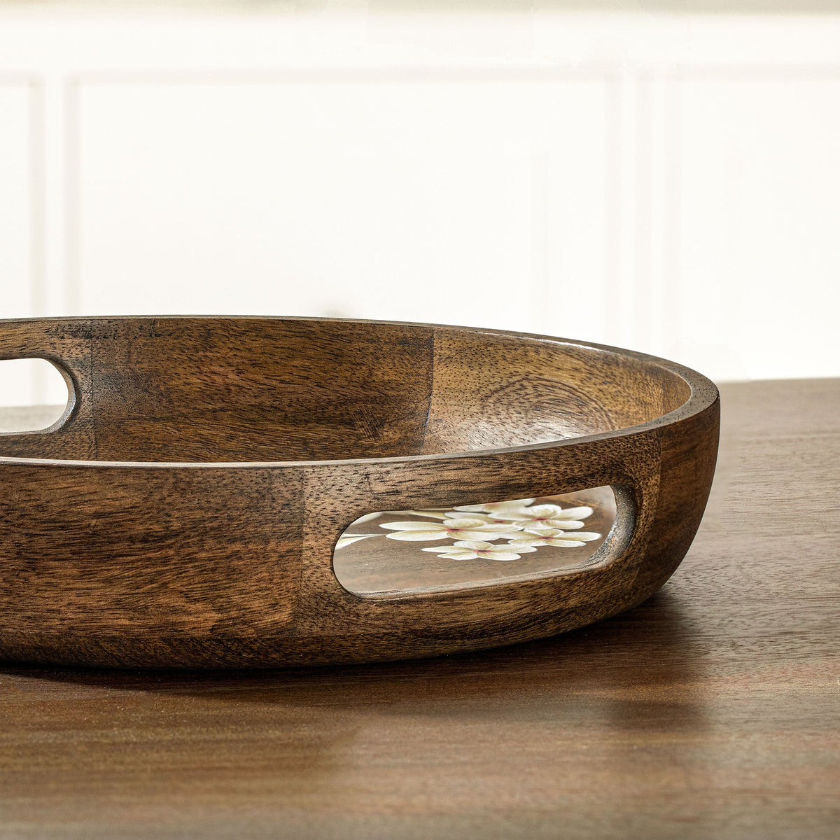 Frangipani Circular Wooden Tray Tray| Roots Furniture