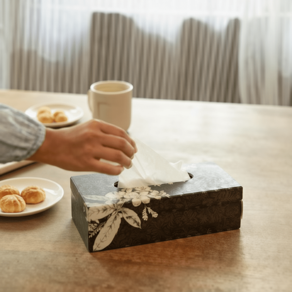 Frangipani Tissue Box Table Decors| Roots Furniture