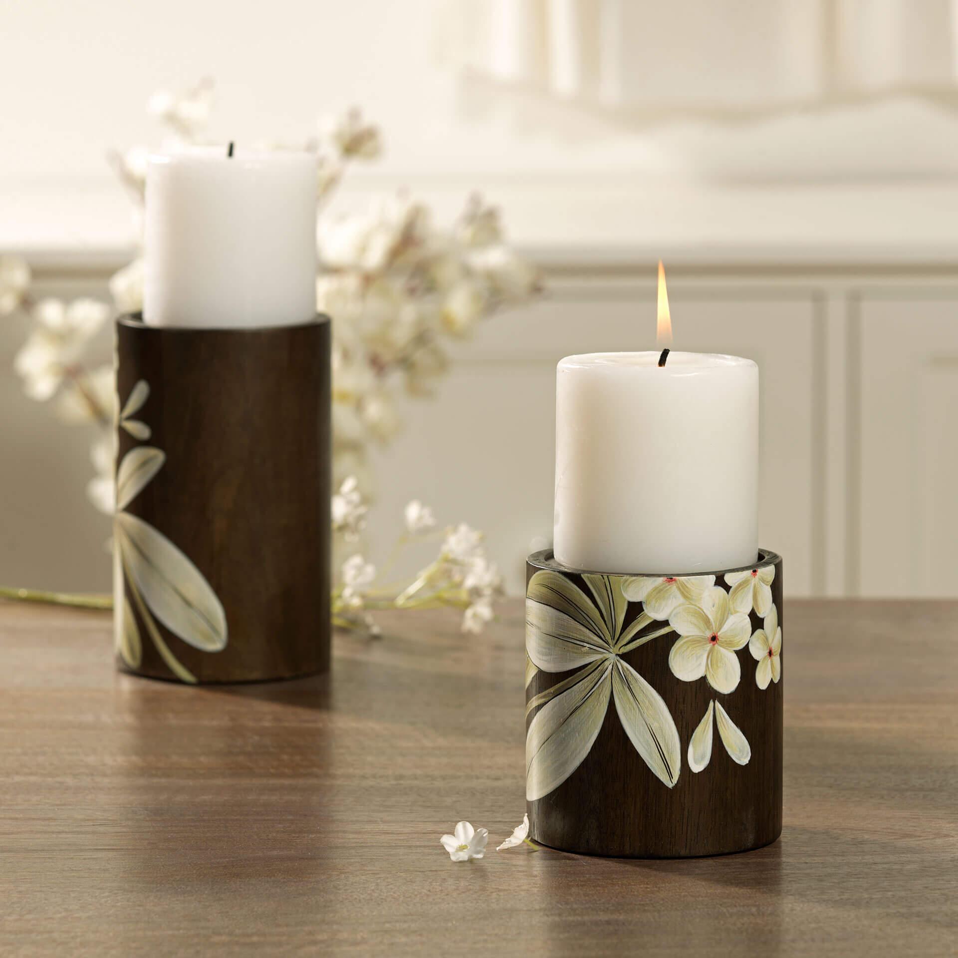 Frangipani Wooden Candle Holder (Small) Candle Holders| Roots Furniture
