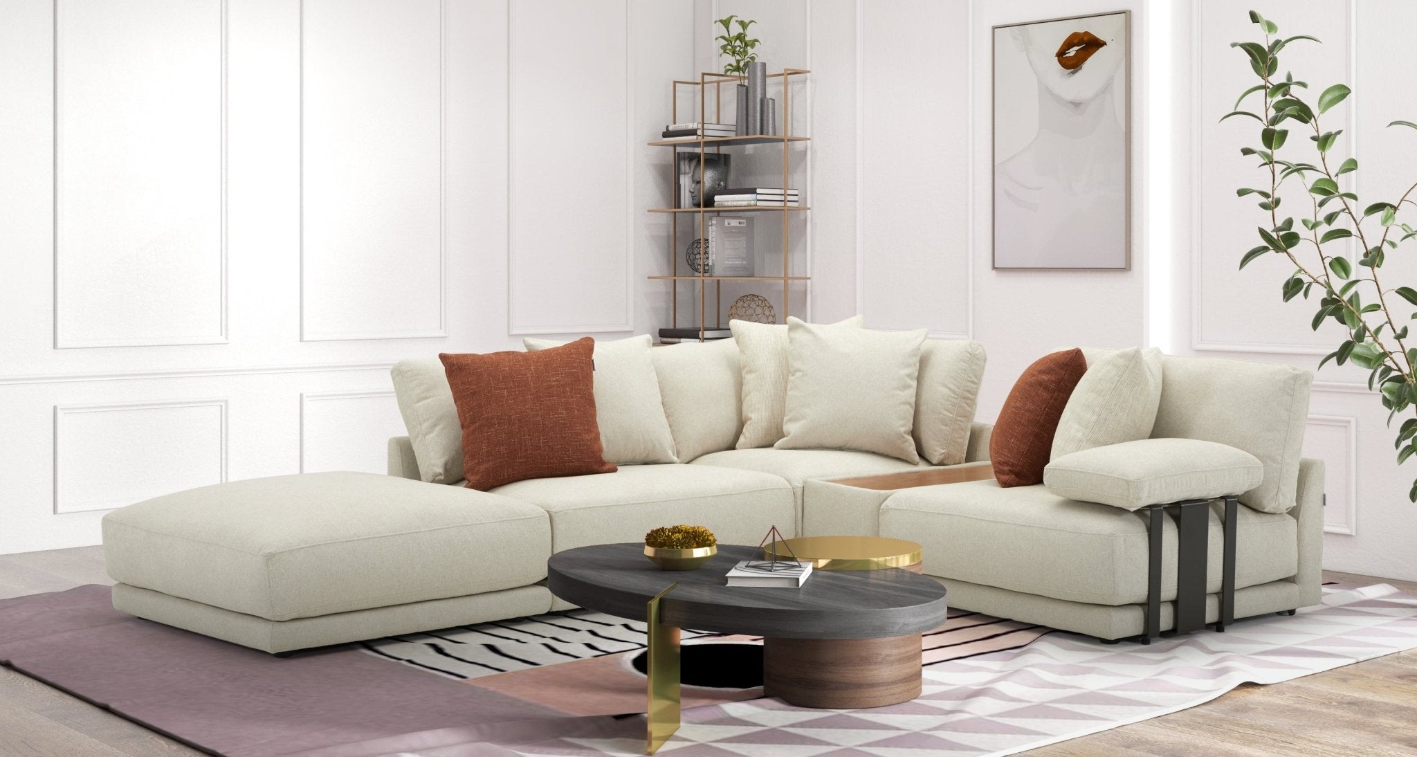 Freiburger Sectional + Free CHANDELIER - Al Rugaib Furniture