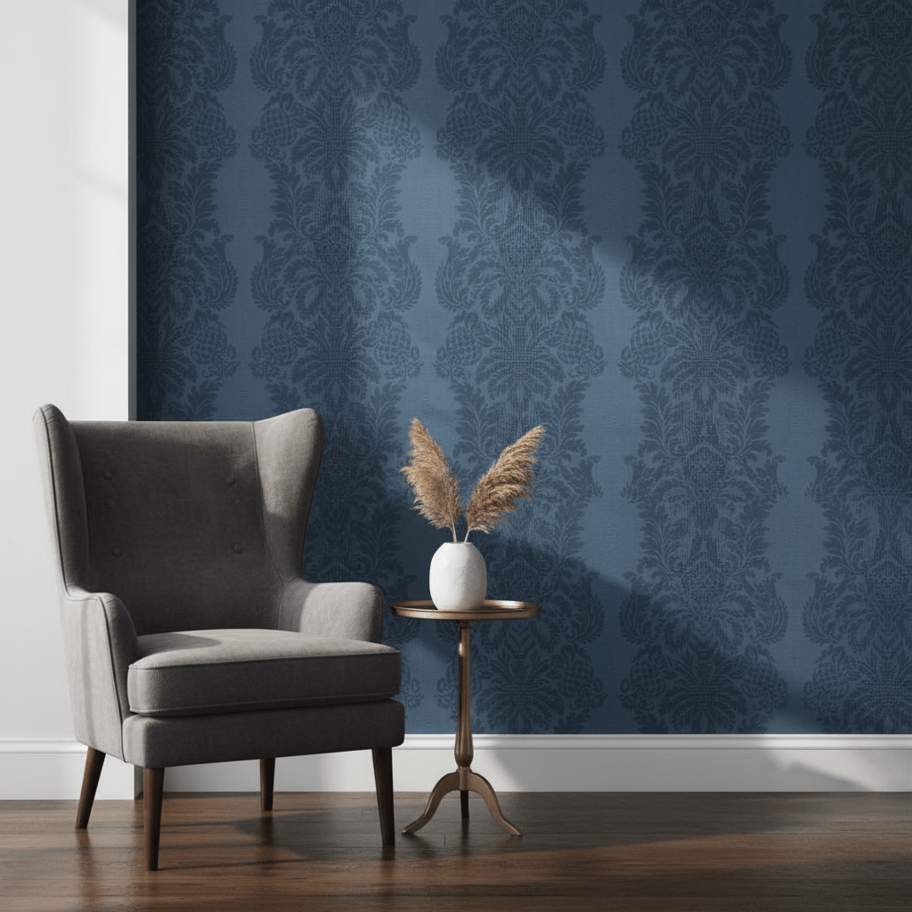 FRENCH QUARTER DAMASK,Non-Woven Vinyl Wallpaper Wallpaper| Thibaut Design