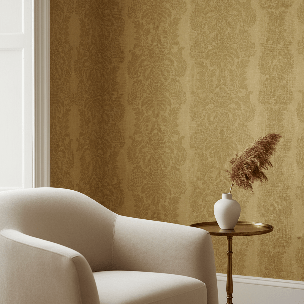 FRENCH QUARTER DAMASK,Non-Woven Vinyl Wallpaper Wallpaper| Thibaut Design