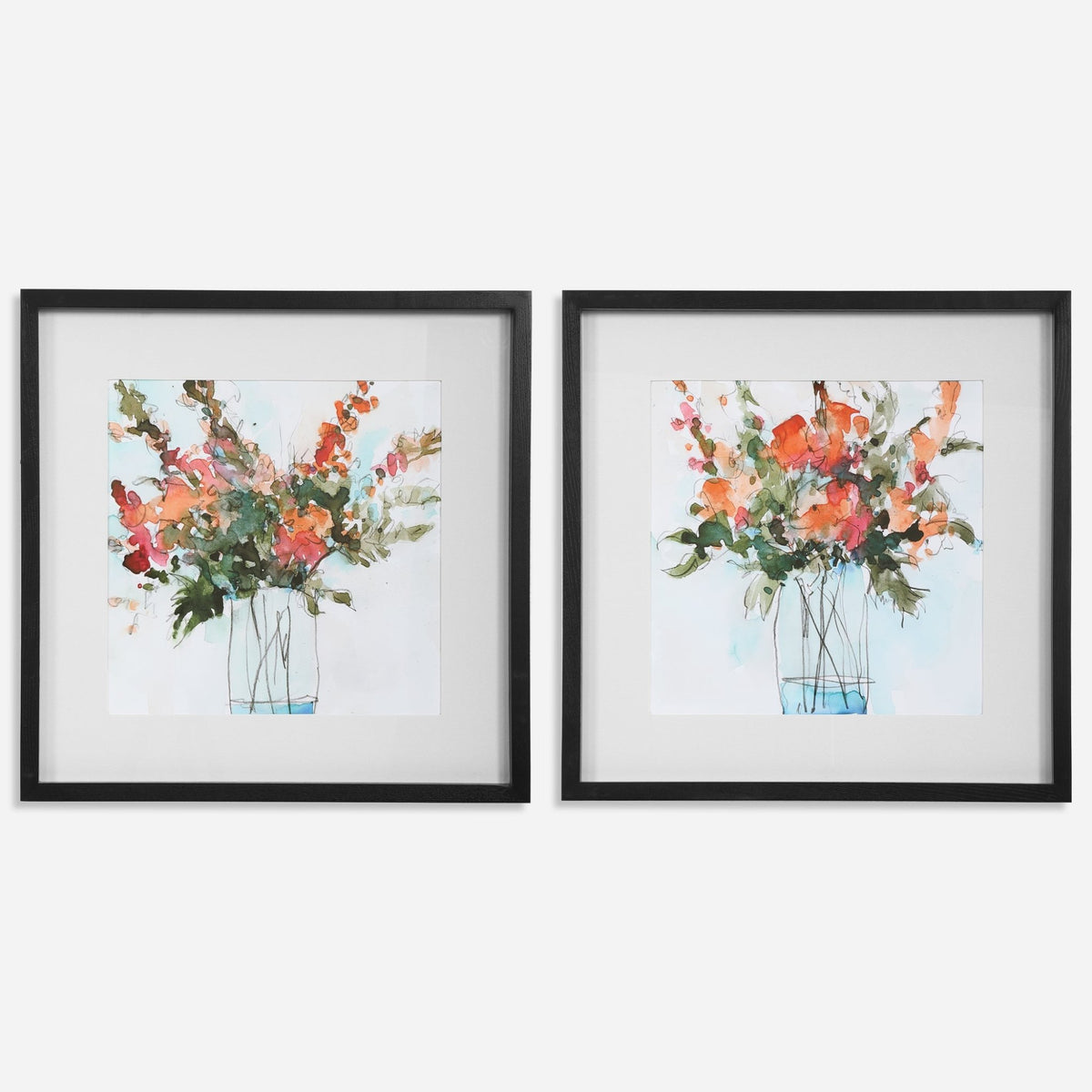 Fresh Flowers Framed Prints, S/2 Paintings & Pictures| Uttermost