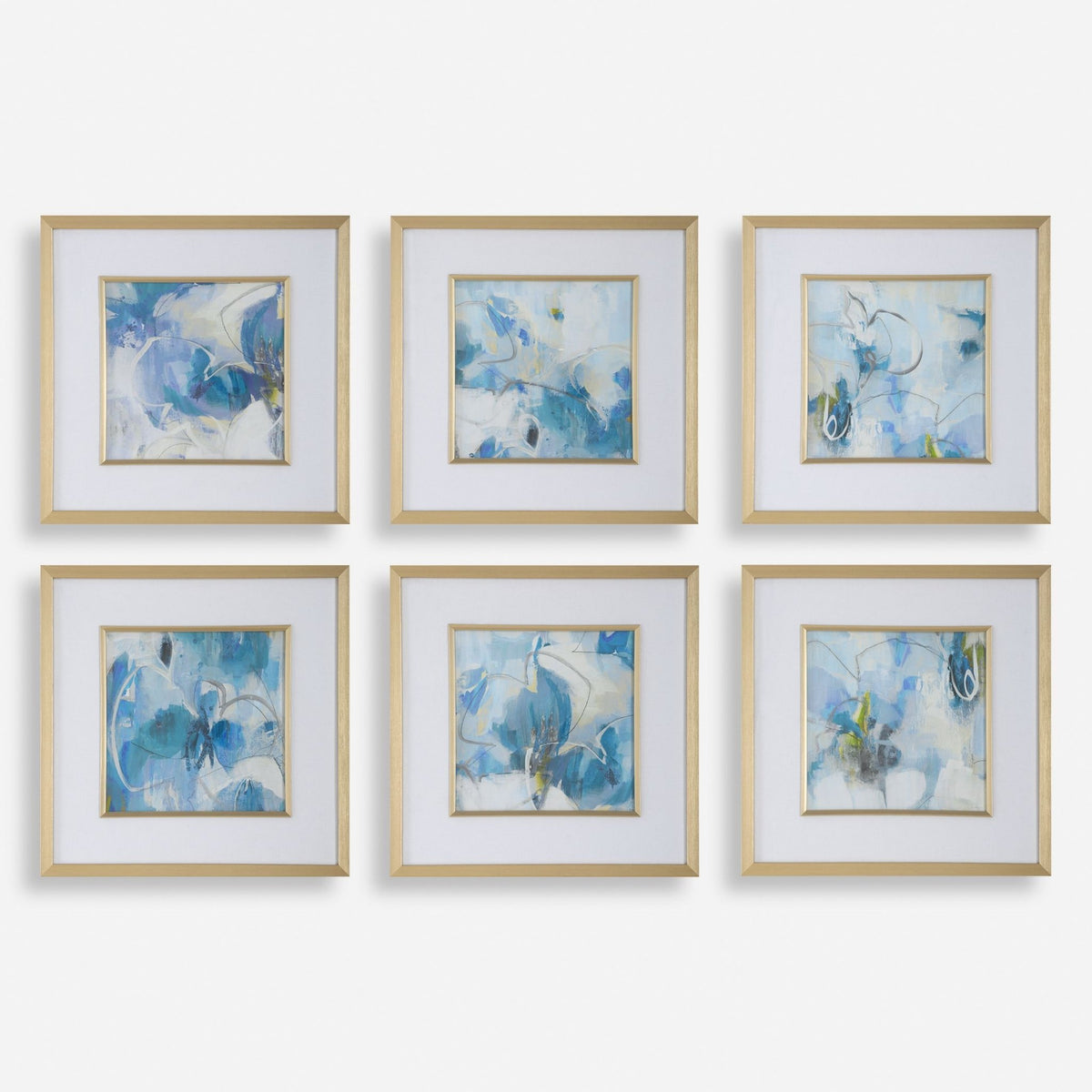 Fresh Start Blue Abstract Prints, S/6 Paintings & Pictures| Uttermost