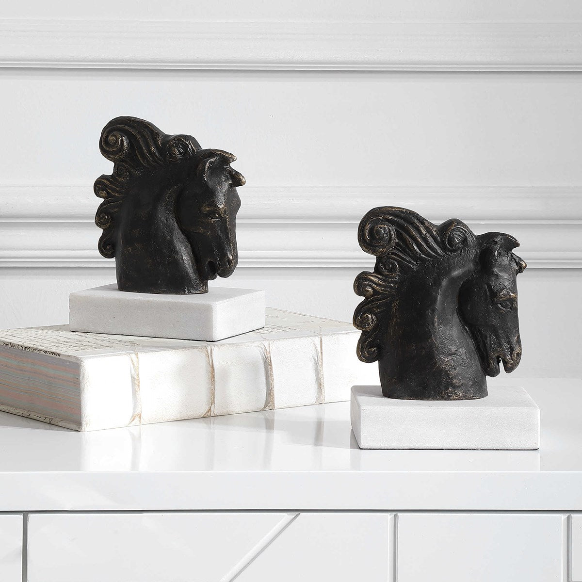 Friesian Sculpture/Bookends Table Decors| Uttermost