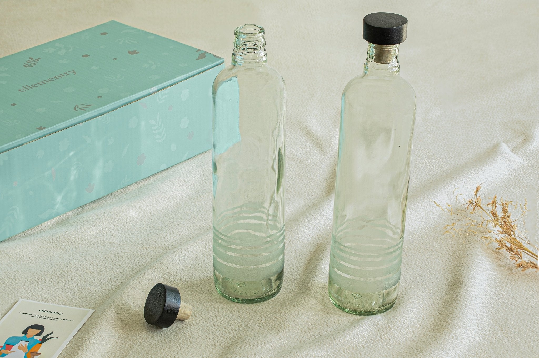 Frosted Rings Water Bottle Set of Two Bottles & Containers| Roots Furniture